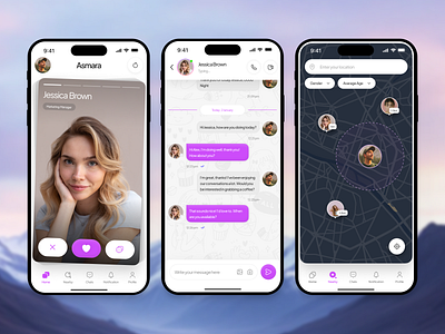 Asmara - Dating Mobile App app bumble chat couple date dating dating app find match match finder messenger mobile mobile app product relationship social media tinder ui ui design ux