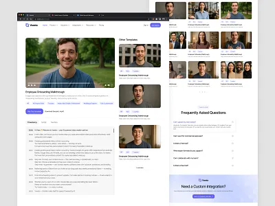 Voxeta - AI for Video Editor & Generator (Template Page) ai generate ai website blog page career page faq page feature page job vacancy page landing page pricing page product page redesign website responsive design saas template page ui ux design video editor video editor website video generator voice over website