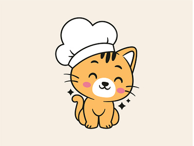 Cat Chef animal cartoon cat character chef cook cute illustration kitten kitty mascot