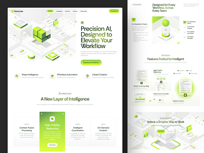 Nexocube - AI Intelligence Platform 3d 3d art ai ai agents bento clean design header hero illustration isometric landing page saas ui ui visual design uiux web design website workflow