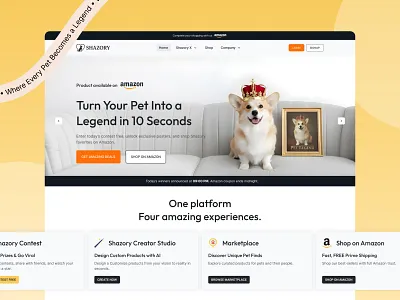 E-commerce Homepage Design for Pet Lovers – Modern UX/UI ai design branding design clean ui ecommerce design homepage design interface design landing page modern design pet website product design ui design ux design web design website layout