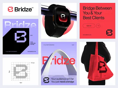 Bridze™ - Logo & Brand Identity Design for a Marketing Agency b2b brand brand book brand guidelines brand identity branding business creative logo design full branding kit icon logo logotype marketing marketing agency branding modern logo smm visual identity
