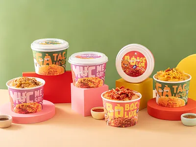 Ricepaper bowl packaging design - Tô bánh tráng bowl package graphic design label design packge design rice paper package snack