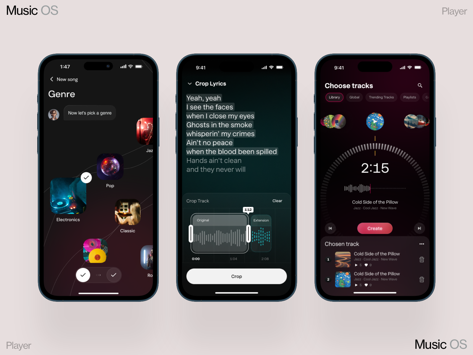 Music Wave ai dashboard glass homepage interface ios mobile os sound