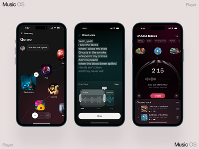 Music Wave ai dashboard glass homepage interface ios mobile os sound
