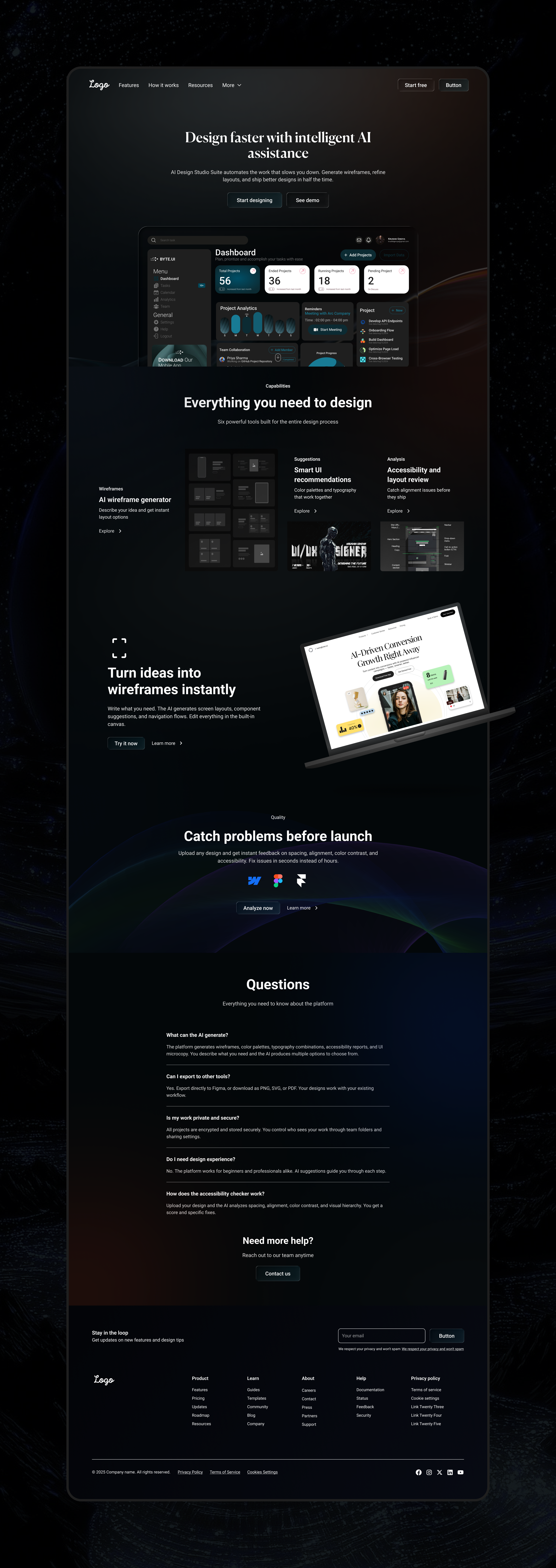 Example of Full Website Design In Figma