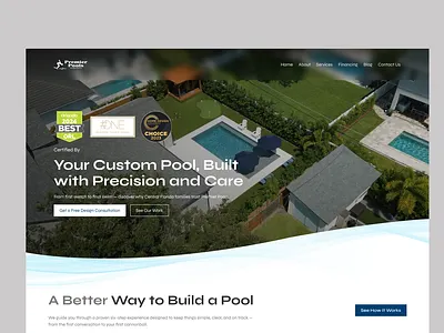 Luxury Pool Construction Services UI Concept creative design design dribbble landing page luxury design modern website pool design product design professional design ui ui design uiux ux ux design visual design web design web ui website website design website ui