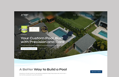 Luxury Pool Construction Services UI Concept creative design design dribbble landing page luxury design modern website pool design product design professional design ui ui design uiux ux ux design visual design web design web ui website website design website ui