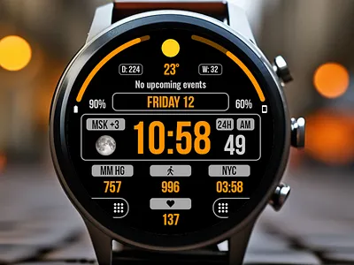 WFP 202 Digital watch face design digital watchface galaxy watch graphic design illustration kovalev modern samsung smart watch watch face wear os wearos wfproduction