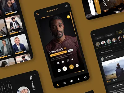Meetworth Mobile App 3d animation branding design graphic design illustration logo ui ux vector