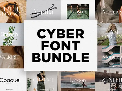 Cyber Font Collection aura cyber family font fonts free logo logotype moon sans schrifted serif sun type typeface
