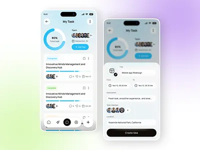 Ai Idea Management Mobile App ai ai app ai ui ai ux app design clean ui concept app creative app dashboard design veli dribbble minimal design mobile app mobile ui design modern ui productivity app project management task manager ui design ux design