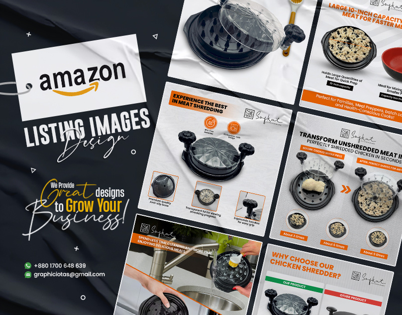Amazon Listing Images Design for Meat Shredder a content a plus content amazon ebc amazon infographics amazon listing amazon listing image amazon listing images amazon product amazon product listing design infographic listing design listing images listing images design product infographic