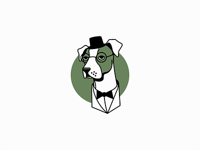 Gentleman Dog With Glasses Logo animal branding cartoon design dog fun gentleman glasses identity illustration logo mark mascot pet playful smart suit symbol vector
