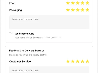 Customer Feedback & Rating Modal UI ui