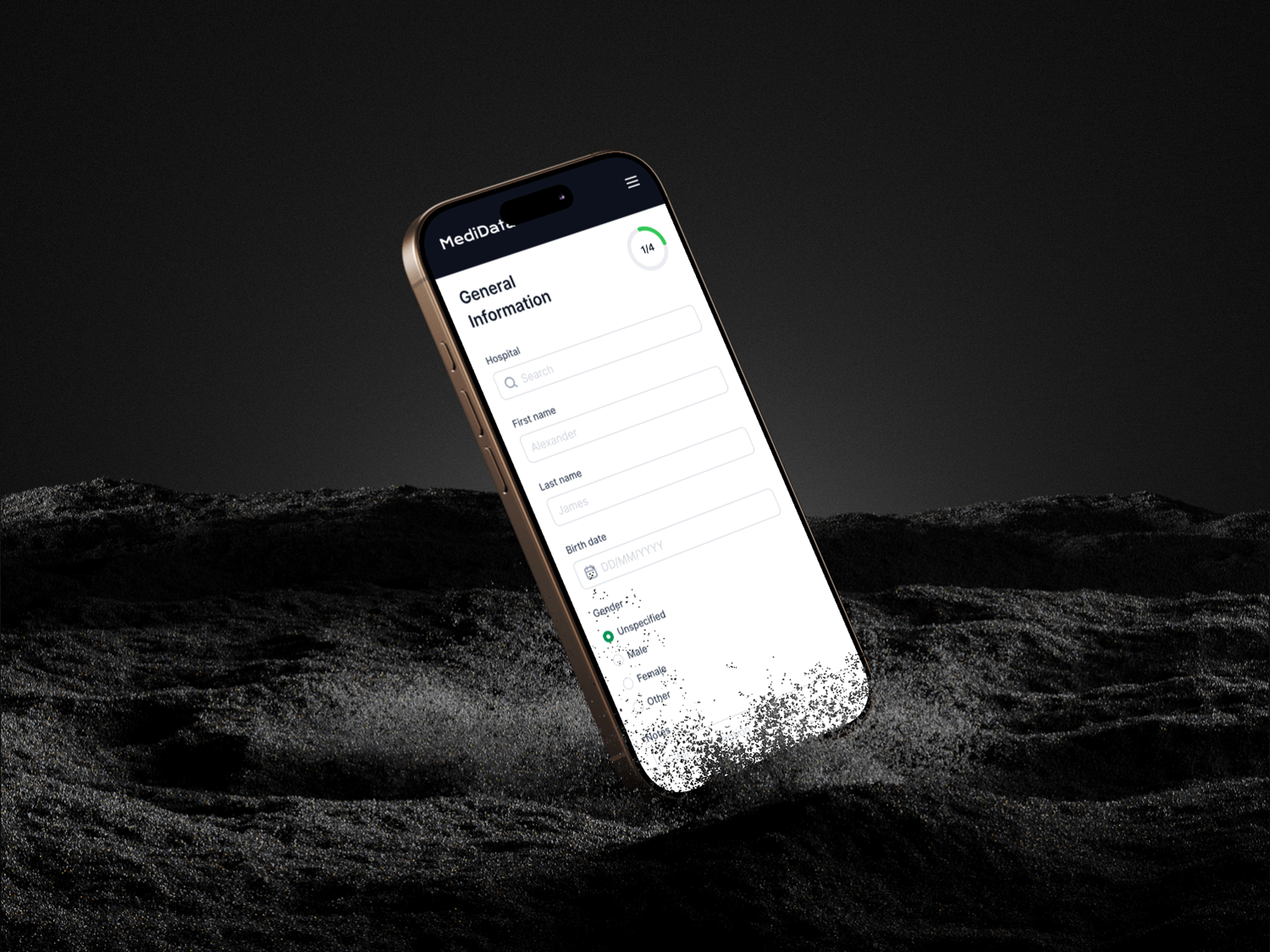 MediData — General Information Form cleanui dribbble figmadesign formdesign healthcareui medicalui medtech minimaldesign mobileappdesign onboardingflow productdesign ui uiux ux uxpatterns