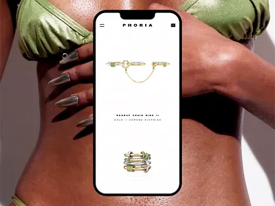 Product thumbnail animation category conversion design ecommerce ecommerce website phoria jewellery product animation web design website design woocommerce