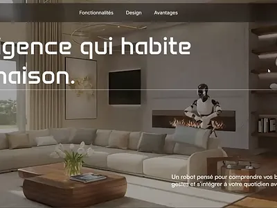 Immersive homepage for a technological robot 3d 3d website ai animation framer framer landing page immersive immersive 3d website immersive website robot robot landing page robot website ui