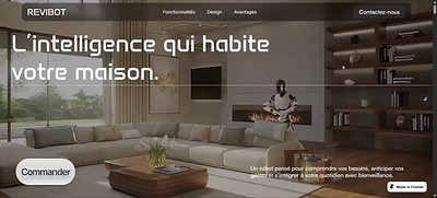 Immersive homepage for a technological robot 3d 3d website ai animation framer framer landing page immersive immersive 3d website immersive website robot robot landing page robot website ui