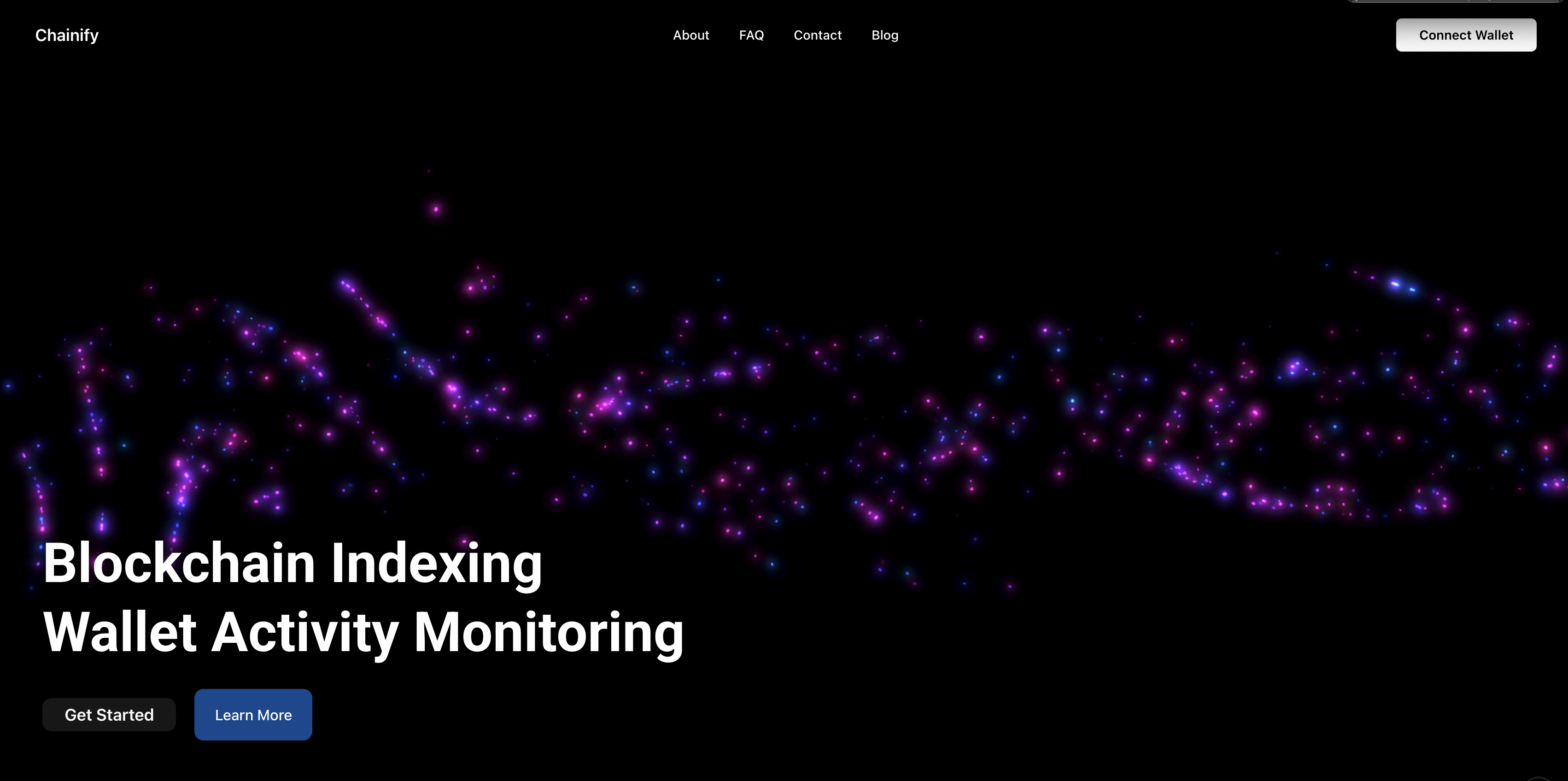 Web3 Indexer Dashboard & Core Screens dashboard hero section web3