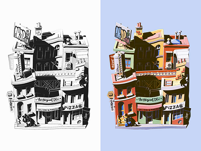 B&W or Color? 3d animation brooklyn c4d illustration metro newyork nyc streetart