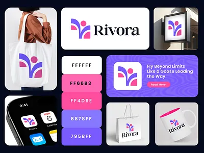 Rivora – The Flow of Modern Innovation logo Design app icon branding business logo gradient logo inovation logo logo design logo icon logo presentation minimalist logo modern logo r logo rivora logo unique logo v logo