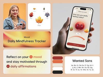 Moodi – Daily Mindfulness Tracker branding health wellness illustration logo mindfulness mobile mobile app ui ux
