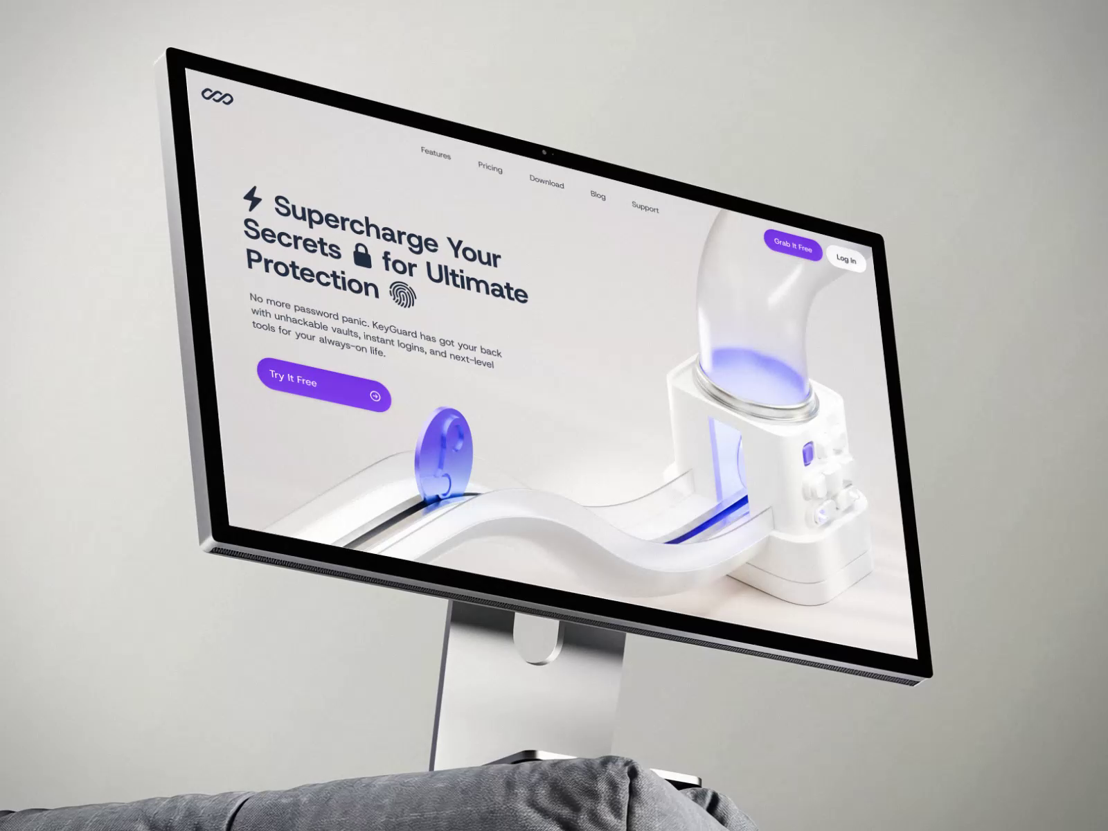 Example of Landing Page Design for Password Manager