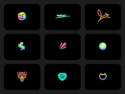 colorful logo collection app best branding business cat colorful gradient head icon logo logo design logo designer logotype mark minimal modern power professional simple strong