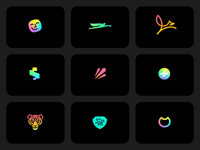 colorful logo collection app best branding business cat colorful gradient head icon logo logo design logo designer logotype mark minimal modern power professional simple strong