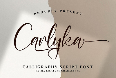 Carlyka - Calligraphy Script Font brush