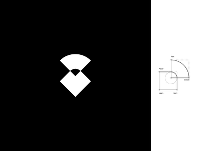 Midcast - Symbol design heart learn logo logotype love minimal pen pencil podcast symbol