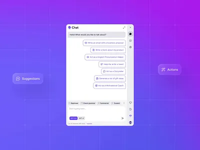 AI Writing Assistant ai ai chat animation branding design graphic design illustration logo ui ux vector