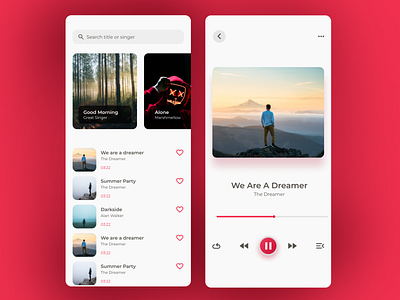 Music App UI Design android design figma graphic design ios landing page mobile mobile app music ui ux