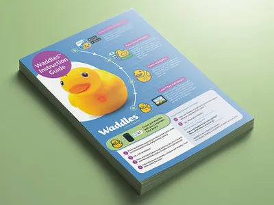 Product Instruction Guide Design baby blue brochure design care clean creative design flyer graphic design green guide how to use info sheet leaflet modern print professional sell sheet step toy