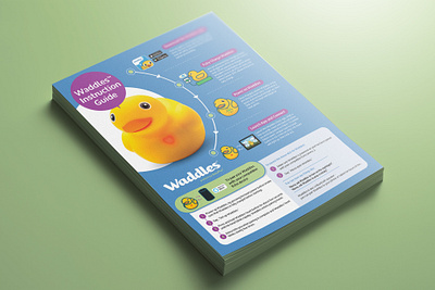 Product Instruction Guide Design baby blue brochure design care clean creative design flyer graphic design green guide how to use info sheet leaflet modern print professional sell sheet step toy