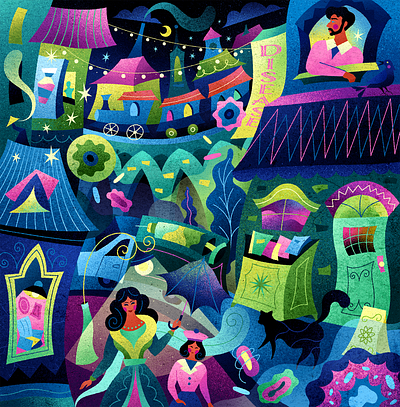 Prevention from Disease - Urban Life abstract adobe illustrator city design disease geometric health illustration medical metropolis pattern pollution prevention smog train urban vaccine vector village virus