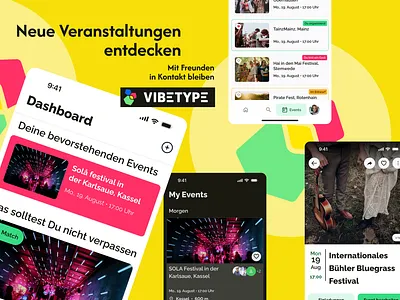 VIBETYPE communication events logo mobile mobile app social media ui ux