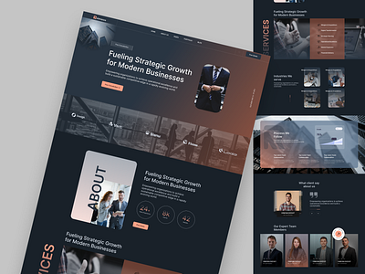 Business consultancy Agency landing page UIUX DESIGN on figma consulting agency ui figma figma landing page figma ui kit figma web design ui