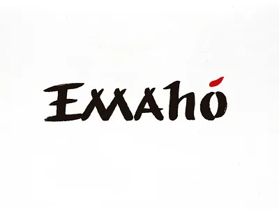 Emahó Logo black branding brush brushstrokes flat color graphic design handmade indigenous logo red spiritual