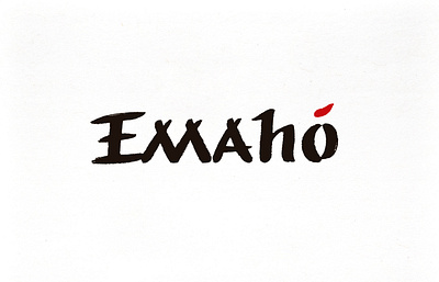 Emahó Logo black branding brush brushstrokes flat color graphic design handmade indigenous logo red spiritual