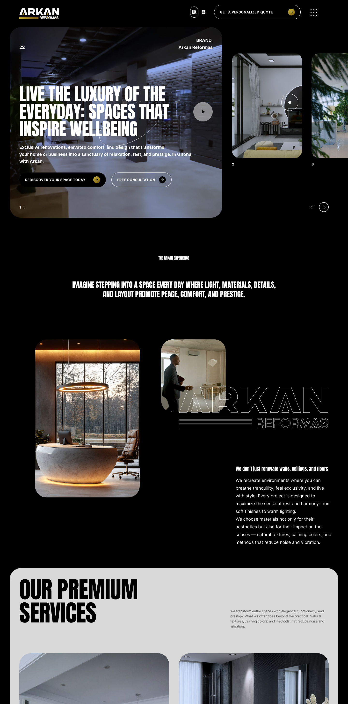 Arkan Reformas landing Page animation apartment estate platform property booking property management real estate platform real estate website realestate realtor web web design