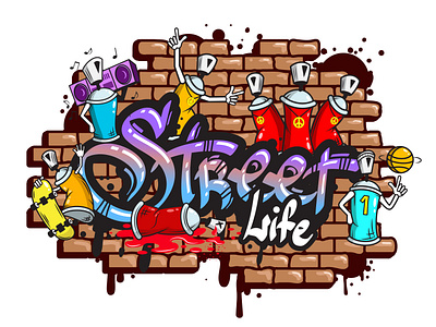 Graffiti word characters composition. graphic design