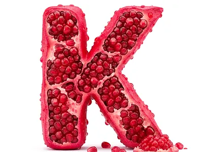 Juicy Pomegranate Letter K – 3D Typography 3d art adobe alphabet design inspo food lettering juicy type nano banana pomegranate typography