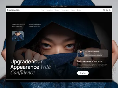 Fashionamen - E commerce Website apparel design brand identity clean layout creative direction digital fashion ecommerce design fashion brand fashion design fashion editorial fashion website homepage design landing page lookbook luxury fashion minimalist design modern fashion responsive design ui design ux design web design