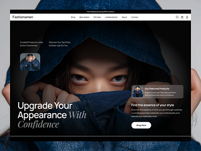 Fashionamen - E commerce Website apparel design brand identity clean layout creative direction digital fashion ecommerce design fashion brand fashion design fashion editorial fashion website homepage design landing page lookbook luxury fashion minimalist design modern fashion responsive design ui design ux design web design