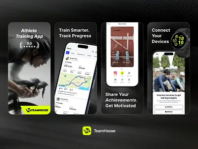 TeamHouse - Athlete training app app store screenshots apple watch aso athlete cycling garmin ios mobile app running sport swimming teamhouse training triathlon
