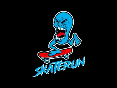 skaterun mascot illustration vector