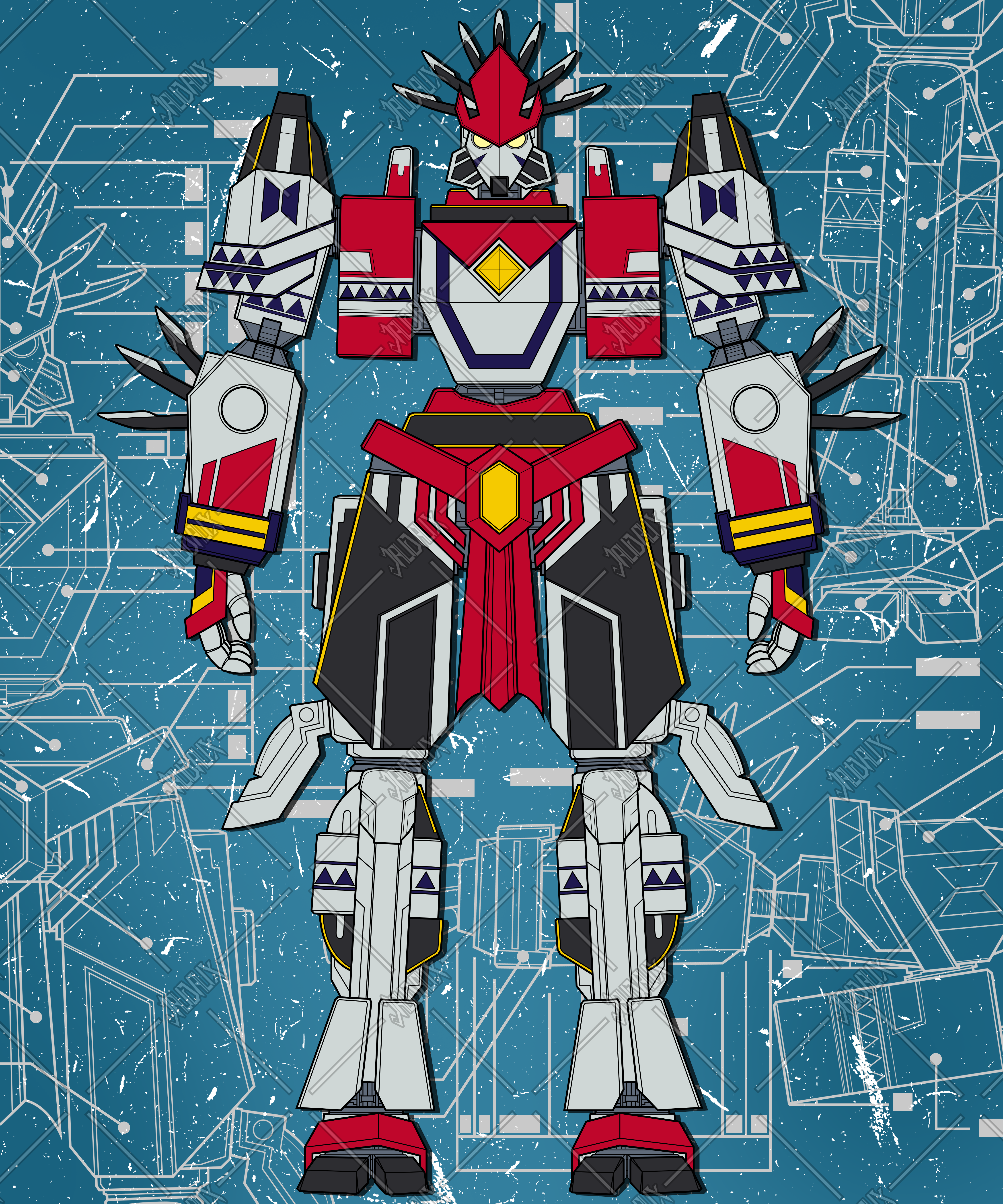 Mecha Datu Design adobe photoshop android art artist asian blueprint character design comics design digital art drawing filipino illustration mecha mechanical mixed media pacific robot tribal warrior