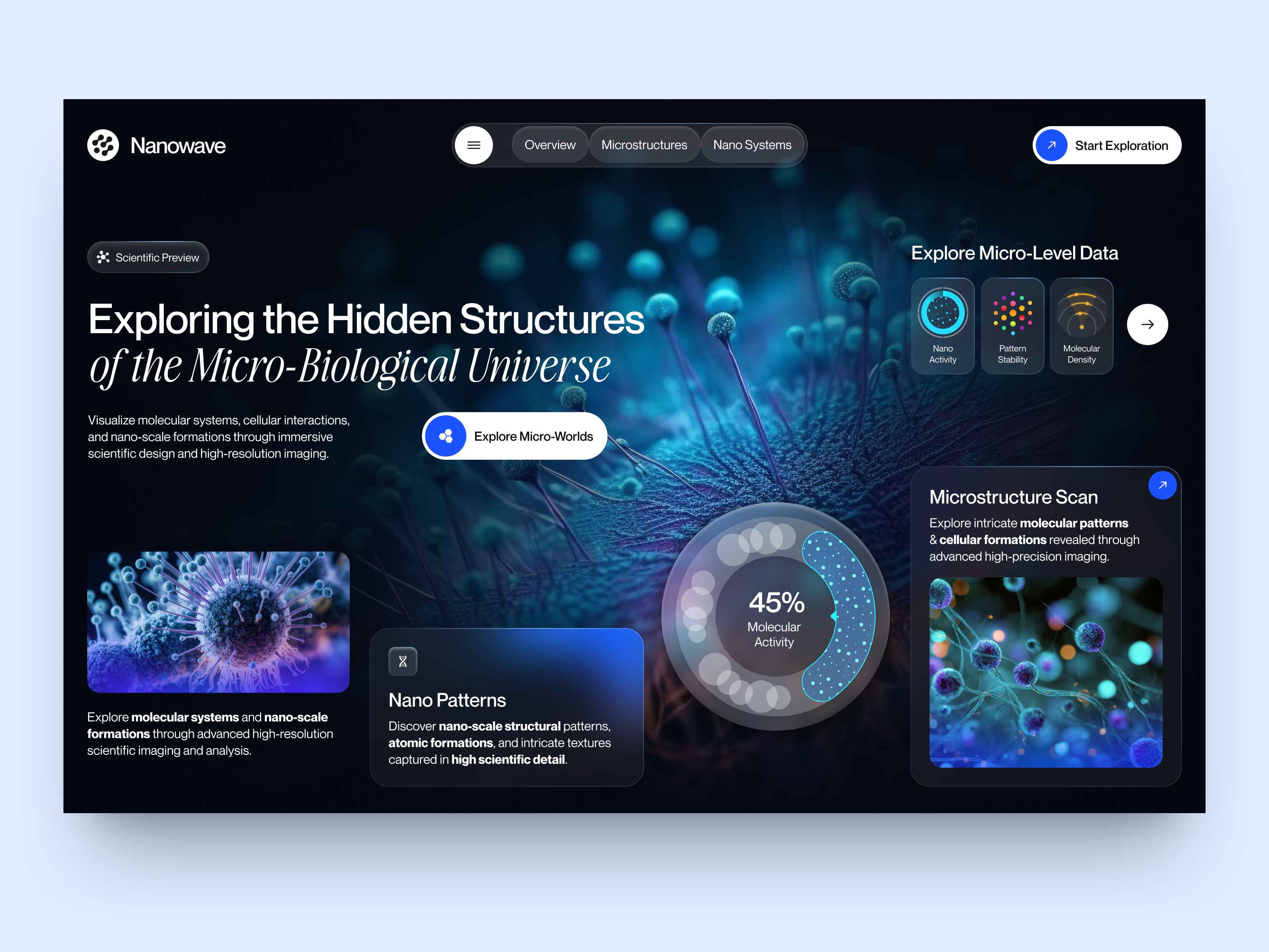 UI-UX for Nano-Biology design interface product service startup ui uiux ux web website